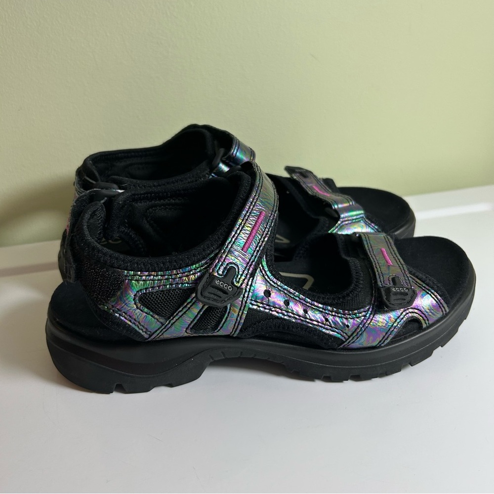 ecco Yucatán Sandals Women’s EU 40 US 9/9.5 Black Multi Iridescent Sport Hiking - Picture 2 of 11